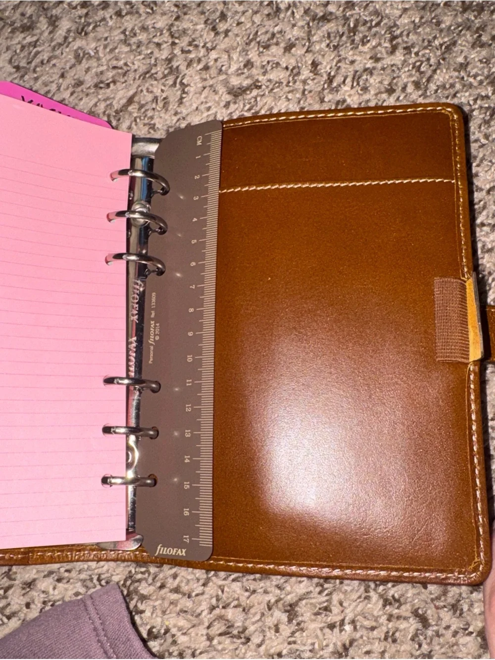 filoFAX Brown Leather Organizer with Snap Strap
